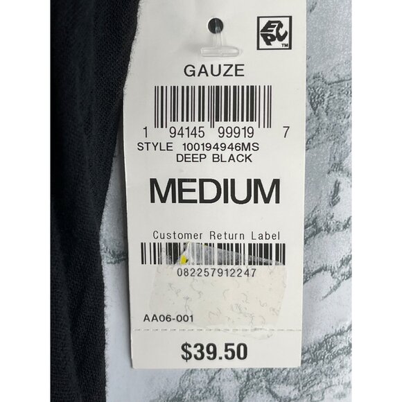 Style & Co Womens Medium Black Gauze Top - Picture 8 of 9